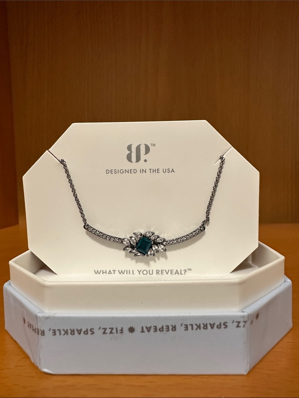 paraiba tourmaline necklace fused with genuine quartz.